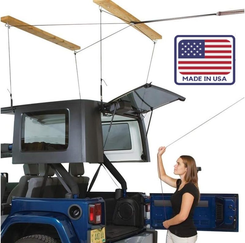 HARKEN - Truck Cap Overhead Garage Storage Hoist  Self-Leveling  Safe Anti-Drop System  Easy One-Person Operation  Smart Garage Organization - Image 4